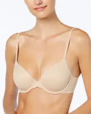 Calvin Klein Perfectly Fit Full Coverage T-Shirt Bra Beige Size 40B 5897