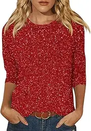[Generic] Halloween Deals Clearance Women Summer Tops Casual Scoop Neck Puff Sleeve Slim Fit Women Teacher Outfits My Orders Big Spring Sale Lightning Deals of Today Prime by Hour My Orders Cheap Tops