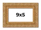 9x5 Frame Gold Ornate Solid Wood Picture Frame | 2 Inch Moulding Width | Firman