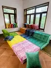 French Mah Jong Sofa Couch Handmade Upholstery Module Daybed Full Set 6 Modules