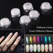 Glitter Aurora Powder White Pearl Chrome Nail Powder Dust Glimmer Nails Art