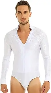 [Yhong] Women Rhinestones Latin Dance Shirt Vneck Long Sleeve Ballroom Leotard Unitards Salsa Samba Dance Tops