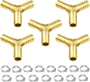 Joywayus 5Pcs 3/8" ID Hose Barb Shaped Y 3 Way Union Fitting Intersection/Split