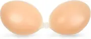 [Caressma] Adhesive Bra Sticky Bra, Invisible Push Up Strapless Silicone Bra, Reusable Backless Bra for Women