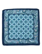 [Dom Bagnato] Bordato Piastrella Silk Pochette in Teal