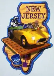 Looney Tunes Pepe Le Pew New Jersey Sticker Vtg New Vending Decal USA State NJ