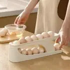 Rolling Egg Dispenser For Refrigerator Egg Holder Space Saving Storage Container