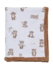 [LIVING TEXTILES] Organic Jersey Sherpa Blanket in Multi
