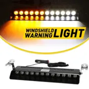 12-LED Car Strobe Light Emergency Flash Windshield Warning Amber/White Lamps12V (for: Ford)