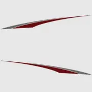 Tracker Fishing Boat Sticker Decals | 84 1/2 Inch Red Silver (Set of 2)