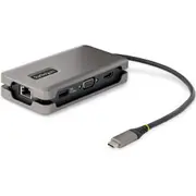 StarTech.com USB-C Multiport Adapter, HDMI/VGA, 4K 60Hz, 3-Port USB Hub, 100W PD Pass-Through, GbE, Mini Docking Station, 1ft/30