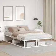vidaXL Bed Frame without Mattress White 137x187 cm Double Metal