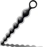 Beads, Silicone Flexible Chain Butt Plug with 7 Gradual Balls and Pull Loop Prostate Massager G-spot Stimulator TJIJP Training Sex Toy for Beginner 8.23 inch, Black