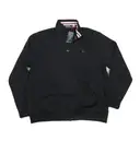 Polo Ralph Lauren Men's Black Mesh Stripe Collar 1/2 Zip Pullover Sweater