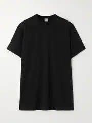 [TOTEME] TOTEME - Organic Cotton-jersey T-shirt - Black - xx small xx small Black