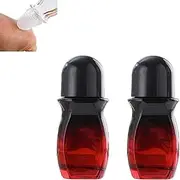 2Pcs Glass Roller Bottles Roller Ball Deodorant Container Essential Oils Roller Bottles Refillable Massage Roll On Bottles for DIY Perfume Cosmetics (Gradient Black Cap, 50ml)