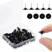 Prasacco 50 Pcs Black Push Pins Thumb Tacks for Wall Hangings Plastic Drawing...