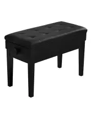 [Alpha] Piano Bench Stool Adjustable Height Keyboard Seat in Black
