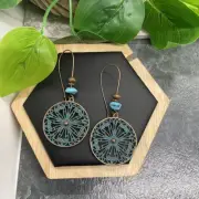 2.5” Bronze-tone Earring Set Bohemian Retro Drop Dangle New Free Ship B6168