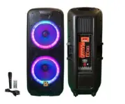 MR DJ 215BTA AFTER-PARTY Dual 15" Battery Powered Bluetooth Speaker Microphone