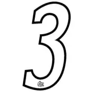 Mongoose plate number #3 decal - Black Outline - Old school bmx