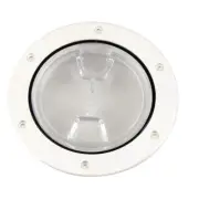 Beckson 4" Deck Plate Clear Center Screw-Out White