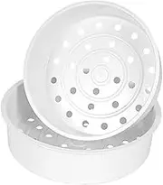 COLLBATH 2pcs Plastic Steaming Basket for Rice Cooker Stackable Vegetable Steamer Rack with Dense Design for Quick Even Cooking of Dumplings Pasta and More