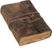 Antique Leather Journal Vintage Deckle Edges Paper with Antique Brass Key Diary