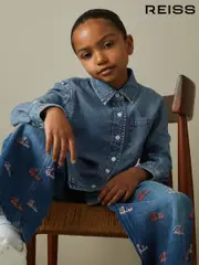 Reiss Blue Rosie 9-13 yrs Denim Button-Through Shirt (B70077) | $90