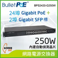 在飛比找PChome24h購物優惠-BulletPoE BPS2420-G250W 24-POR