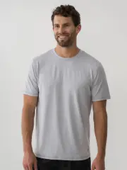 Mens Silver Grey Melange Tee