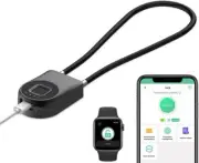 Fingerprint Cable Lock eLinkSmart Padlock for Cabinet Door Child Proof Black