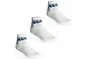 3pk CCC CANTERBURY Cotton Sport Socks Crew Pack - White/Navy - 11-13