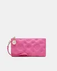 Mimco Flashback Leather Wristlet Pouch Pink BNWT
