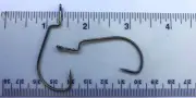 100 GT 2X Strong Black Chrome Extra Wide Gap Worm Fish Fishing Hooks size 2/0
