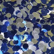 8mm Sequins Top Hole Royal Blue Silver Shiny Metallic Reversible Made in USA