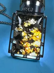 18.2G SERICHO pallasite Meteorite slice Pendant Necklace from Kenya