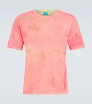 [NotSoNormal] NotSoNormal Distressed cotton jersey T-shirt AU 87 pink