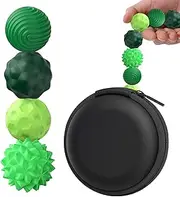 BUSOHA Silicone Magnetic Fidget Balls - 4 Pack Silicone Stress Relief Balls Stone for Adults Sensory Travel Toys for Calming,Stress,Autism and ADHD,Gifts for Kids Girls Boys,Green