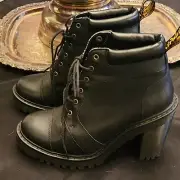 Dr. Martens Averil Women's Leather High Heeled Ankle Boots Black Size 7