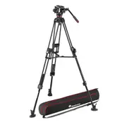 Manfrotto 504X Fluid Video Head with 645 Fast Twin Aluminium Tripod