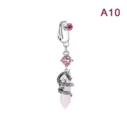New Faux Belly Butterfly Fake Belly Piercing Heart Zircon Clip on Umbilical Nave