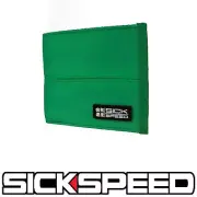 SICKSPEED WALLET SEAT BELT SEATBELT PAD RACING HARNESS BIFOLD BILLFOLD GREEN P3