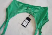 CITY CHIC Plus Size XXS / 12 Maudie Garter Suspender Belt Green Sexy Lingerie