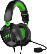 G3100 3.5mm Wired Gaming Headset Over Ear Game Headphones with Omni-Directional Microphone ry Foam Ear Cushions for PS5 Laptop Mobile Phones Black & Green