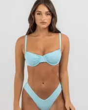 [Kaiami] Kaiami Women's Alma Underwire Bikini Top in Pastel Blue Size 12 12 Pastel Blue