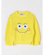 Stella Mccartney Kids SpongeBob Squarepants Knit Sweater Kids Yellow Cardigans