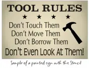 Dad Stencil Tool Rules Hammer Stars Dont Touch Look Borrow Man Cave Sign U Paint