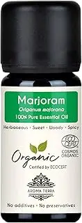 Aroma Tierra Sweet Marjoram Essential Oil - 100% Pure & Organic - For Ski, Hair, Sleep, Diffuser, Pain Relief - 10ml