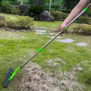 Thatch Rake 3 Sections Stainless Steel Dethatcher Lawn Rake for Clearing Dead Gr